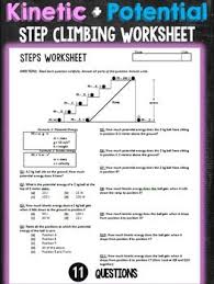 Kinetic And Potential Energy Step Climbing Worksheet Kinetic And Potential Energy Potential Energy Energy