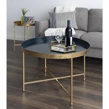 Kate And Laurel Celia Navy Blue Metal Coffee Table Lowes Com In 2020 Coffee Table Round Metal Coffee Table Elegant Coffee Table