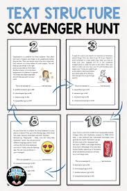 Text Structure Scavenger Hunt Activity In 2020 Text Structure Text Structure Lessons Teaching Text Structure