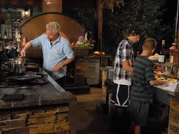 Guy Fieri Outdoor Kitchen This Weekend It S All About Cooking Classic Recipes With A Twist In 2021 Outdoor Kitchen Outdoor Sloped Backyard