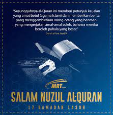 Selamt menyambut nuzul quran diucapkan kepada semua. Mrt Corp On Twitter Selamat Menyambut Nuzul Al Quran 1439h Kepada Semua Umat Islam Marilah Kita Membaca Dan Menghayati Ayat Ayat Al Quran Untuk Dijadikan Pedoman Dan Panduan Hidup Https T Co Wwxq25uyof