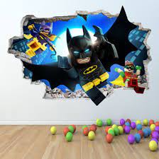 Lego Batman Wall Sticker 3d Look Boys Girls Bedroom Wall Art Decal Z418 In Home Furniture Diy Children S Home Furn Batman Room Batman Decor Batman Wall