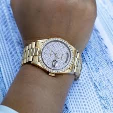 Rare Unusual Pleiade Rolex President Day Date Men S Yellow Gold Watch 18048 Gold Watch 18k Gold Watch Watches