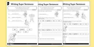 New Writing Super Sentences Differentiated Activity Sheets Differentiation Activities Practices Worksheets Topic Sentences