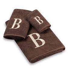Personalized towels, monogrammed towels, monogrammed hand towel, monogrammed bath towel, monogram towel set, embroidered towel monogram gift. Avanti Premier Ivory Block Monogram Bath Towel Collection In Mocha Bed Bath Beyond
