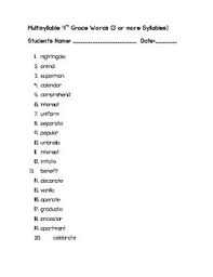 Decodable 4th Grade Multisyllable Words Multisyllable Words Words Teaching Writing