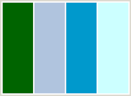 Colorcombo90 With Hex Colors 006400 B0c4de 0099cc Ccffff Blue Color Schemes Royal Blue Color Scheme Green Color Schemes