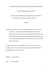 Other than that simply pay attentio. 1 The Chronotope Of Walking In The Films Of Andrea Arnold Lance Hanson Ba Hons Ma Pgce A Thesis Submitted In Fulfilment Of T