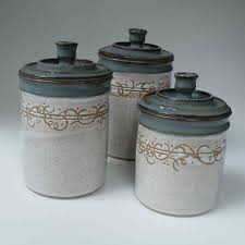 Kitchen Canisters Ready To Ship Kitchen Pottery Blue Gray With White Canisters With Design Ceramic Lidded Jars Handmad Kitchen Canisters Jar Lids Pottery