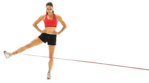 Hip extension exercises such as this work the glute muscles (buttocks) and the hamstrings at the back of the thigh. Hip Exercise Hip Abduction With Band Youtube