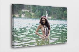 American Indian Art Canvas-native American Lady Sexy Nude Art - Etsy