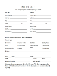 Apr 20, 2011 · a bill of sale is a document that serves as proof of purchase and sale, as well as the subsequent legal ownership of an item. Free 6 Sample Trailer Bill Of Sale Forms In Pdf