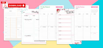 Powerpoint and excel calendars are designed for personal, school, and business settings and are ready to be filled with your special dates and upcoming events: Printable Weekly Planner Templates Download Pdf