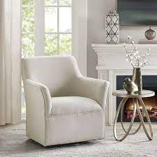 Relax In Simple Comfort With The Madison Park Augustine Swivel Glider Chair Featuring A Tight Back And Sea Swivel Glider Chair Glider Chair Living Room Chairs