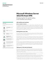 Microsoft Windows Server 2012 R2 From Hpe Bringing Together
