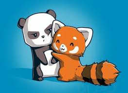 Artist Animal Drawing Panda Redpanda Blackpanda Cute Chibi Kawaii Cartoon Panda Panda Hug Cute Animal Drawings