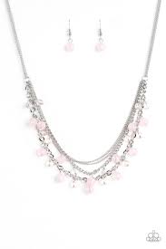 Ocean Odyssey Pink Pink Beads Short Beaded Necklace Pink Necklace