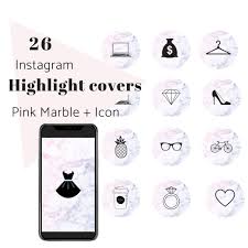 Highlight cover maker for instagram story. 26 Ig Story Highlight Covers Pink Marble Radianstar