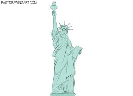 The statue of liberty (liberty enlightening the world; How To Draw The Statue Of Liberty Easy Drawing Art