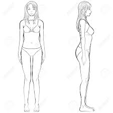 Fashion drawing basic body pose silhouettes hints and tips on drawing fashion. Sketch Template Girl Illustration Woman Body Front And Side View In Outline Royalty Free Cliparts Vectors And Stock Illustration Image 68190207