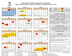Fin del periodo escolar día inhábil vacaciones registro de evaluación ordinaria registro de evaluación extraordinaria inscripción a evaluación a título de su ciencia evaluación a título de su ciencia. Educacao Divulga Calendario Escolar Para Rede Municipal E Estadual Em 2020 Cgn