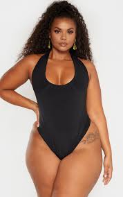 plus black high leg swimsuit high leg swimsuit plus size swimwear plus size clothing uk