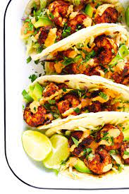 Then it's layered in warmed corn tortillas and topped with a colorful variety of delicious toppings and a rich cilantro lime crema! The Best Shrimp Tacos Recipe Gimme Some Oven