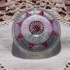 Fancy Czech Glass Button Rose Pink Shimmer Cathedral Ceiling Medallion Glass Buttons Czech Glass Buttons Fancy Buttons