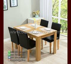 Material bahan baku kayu jati tpk perhutani pada baian daun meja dan kursi makan silang. Jual Meja Makan Minimalis 4 Kursi Jok Paling Populer Bawu Furniture