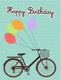 Birthday Bicycle Birthday Card Printable Birthday Cards Happy Birthday Bicycle