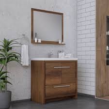 The freestanding vanity is available in four colors and fits seamlessly into small spaces. best oversized: Latitude Run Feike 36 Single Bathroom Vanity Set In 2021 Modern Bathroom Vanity Modern Bathroom 36 Inch Bathroom Vanity