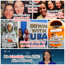 Live aus berlin (2017), und jetzt wir! Henryk Stockl A Twitter Enthullt Zdf Moderatorin Aline Abboud Ist Eine Islamistin Dessen Lebensziel Die Positive Darstellung Des Islam Ist Foto Zeigt Sie Kopftuchtragend Im Iran Vor Einem Plakat Das Zur Vollstandigen