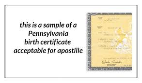This Is A Sample Of A Pennsylvania Birth Certificate Acceptable For Apostille Birth Certificate Pennsylvania Book Cover