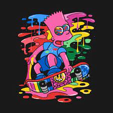 Designed and sold by artists. Trippin Skating Bart Bart Simpson T Shirt The Shirt List Bart Simpson Art Simpsons Art Simpsons Drawings
