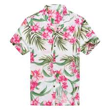 Black And Pink Floral Shirt Mens Made In Hawaii Men Aloha Hawaiian Shirt Pink Floral With Green Leaf In White Ebay Hawaiian Flower Shirt Hawaiian Print Shirts Hawaiian Shirt