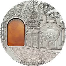 2012 Palau 2 Oz 10 Silver Coin Mineral Art Kremlin Amber Insert Coin Art Minerals Art Silver Coins
