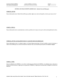 Après de longues années passées au mexique, gabriel garcia marquez vivait reclus dans sa somptueuse maison coloniale, sur la côte caribéenne. Cronica De Una Muerte Anunciada Gabriel Garcia Marquez