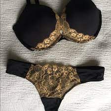 Discover over 2539 of our best selection of 1 on. Beautiful Black Gold Bra Panty Set Gold Bra Bra Panty Bra And Panty Sets