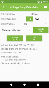 voltage drop calculator electrodroid