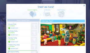 You must goal the event if you want gifts, memories, and extra social interactions. Stacie Returning Slowly On Twitter The Sims 4 Christmas Party Mod This Mod Allows Your Sims To Host A Christmas Party Event You Can Host The Event Immediately Or You Can