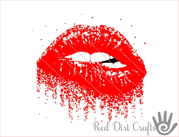 Red Glitter Lips Clipart