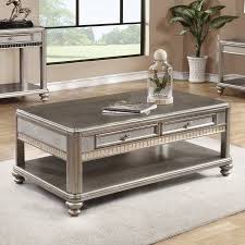 Coaster Hollywood Glam Metallic Platinum Coffee Table With 2 Drawers Walmart Com Coffee Table Wood Coffee Table Coffee Table With Storage