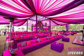 Photo Of Purple And Pink Mehendi Decor Color Scheme Decor Color Schemes Wedding Stage Decorations Indian Wedding Decorations
