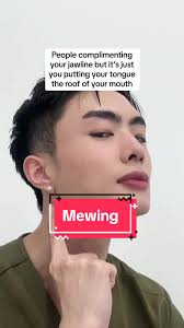“The ‘mewing’ concept is the idea that the tongue should be placed against  the roof of the mouth in order to prevent misalignment of the jaw. This  would also gice you a more defined jaw