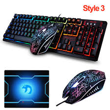 A lot of nice gaming keyboards come with backlit keys, but you don't get any say over the color of the light. K 13 Wired Rainbow Backlit Illuminated Usb Multimedia Ergonomic Gaming Keyboard 2400dpi Optical Gaming Mouse Sets Mousepad Ergonomic Gaming Keyboard Gaming Mouse Keyboardgaming Keyboard Mouse Aliexpress