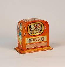 725 Walt Disney Color Television Tin Mechanical Bank Lot 725 Vintage Toys Disney Colors Vintage Tins