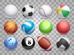 Realistic sports balls big set isolated on transparent background ...