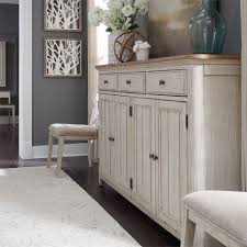 Farmhouse Reimagined Antique White Hall Buffet White Dining Room Furniture Dinning Room Decor Rectangular Dining Set