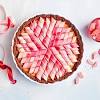 Spoon the batter into the ramekins over the rhubarb filling. 3