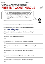 Present Continuous Teaching English Grammar Learn English English Grammar Exercises